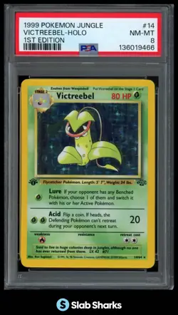 1999 POKEMON JUNGLE 1ST EDITION #14/64 VICTREEBEL HOLO PSA 8 - Image 1