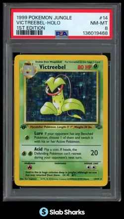 1999 POKEMON JUNGLE 1ST EDITION #14/64 VICTREEBEL HOLO PSA 8 - Image 1