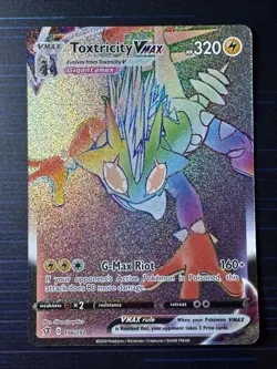 Pokemon TCG Toxtricity VMAX 196/192 Rebel Clash Rainbow Secret Rare Card - NM - Image 1