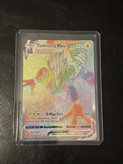 Toxtricity VMAX Holo Pokemon Card Rebel Clash 196/192 Rainbow Near Mint - Image 1
