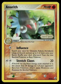 Pokemon Card - Anorith Legend Maker 29/92 Uncommon Reverse Holo Stamped - Image 1