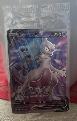 Pokemon Mewtwo V SWSH229 Promo Holo Sword & Shield TCG Card English Basic - Image 1