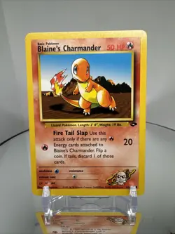 Blaine’s Charmander 60/132 Gym Challenge Pokemon Card Vintage WOTC Common - Image 3