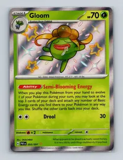 Gloom 093 2024 Pokemon Paldean Fates Shiny Rare Holo Card NM+ - Image 1