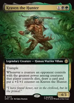SPM Extended Art KRAVEN THE HUNTER 1x Rare Magic Spider-Man MTG NM - Image 1