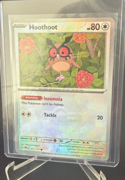 Hoothoot Pokeball Reverse Holo 077/131 Prismatic Evolutions Common Pokemon TCG - Image 1