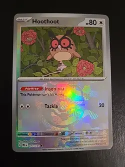 Hoothoot 077/131 - (Master Ball) - Reverse Holo- Pokemon Prismatic Evolutions NM - Image 1