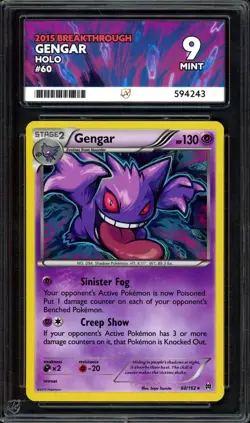 ACE 9 Gengar Holo 60/162 XY Breakthrough Pokemon 2015 Rare Pokemon Mint PSA - Image 1