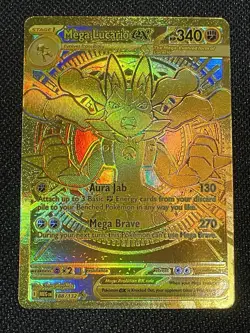 Pokemon TCG Mega Lucario EX 188/132 Mega Hyper Rare English misalignment error - Image 1