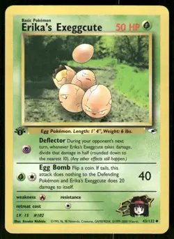 Pokemon Tcg Erika's Exeggcute [1st Edition] #43 Pokemon Gym Heroes NM - Image 1