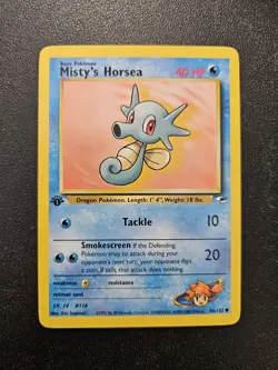 Pokemon 1st Edition Gym Heroes Misty's Horsea 86/132 NEAR MINT - Image 1