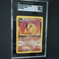 Pokemon 2000 Team Rocket 1st Edition Dark Flareon #35 SGC 8 - Image 2