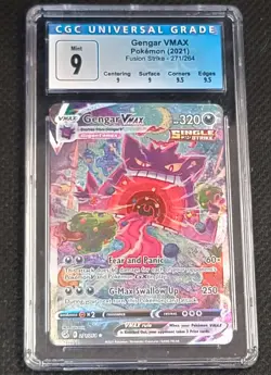 Pokemon TCG CGC 9 Mint Gengar VMAX Secret Rare Alt Art 271/264 Fusion Strike - Image 1
