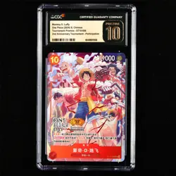 CGC 10 Pristine 2024 ONE PIECE CHN Monkey D Luffy ST10-006 SR - Image 1