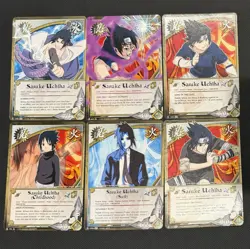 Naruto CCG TCG Sasuke Uchiha 1st Edition Near Mint Card Set - Image 1