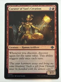 MTG The Lost Caverns of Ixalan Curator of Sun's Creation Foil 0141 NM - Image 1