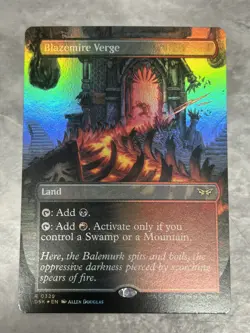 FOIL - MTG Blazemire Verge Borderless #329 - Duskmourn: House of Horror - Image 1