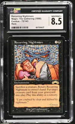 RECURRING NIGHTMARE Exodus Rare Reserved List CGC 8.5 MTG [Nostalgium] - Image 1