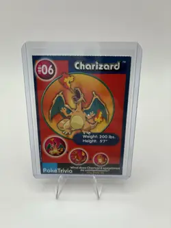 1999 Pokemon Burger King PokeTrivia Movie Card Charizard #06 Perforated - Image 1