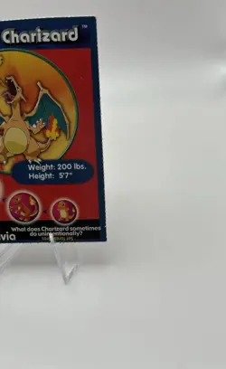 1999 Pokemon Burger King PokeTrivia Movie Card Charizard #06 Perforated - Image 5