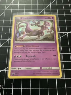 Mewtwo SM214 Sun & Moon Black Star Promo Cosmos Holo Pokemon Card - Image 1