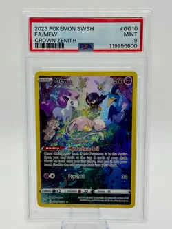 Mew GG10/GG70 Pokemon TCG Holo Full Art 2023 Crown Zenith PSA 10 - Image 1