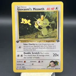 Giovanni's Meowth - 1st Edition - 43/132 Gym Challenge - Pokemon TCG - LP - Image 1