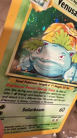 [Swirl] Venusaur 18/130 Base Set 2 Holo Rare Pokemon TCG - Image 3