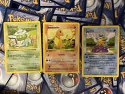 Pokemon TCG Base Set Bulbasaur 44/102 Charmander 46/102 Squirtle 63/102 - Image 1