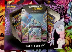 Pokemon TCG Sword & Shield Champions Path Hatterene V Collection Box Sealed! - Image 1