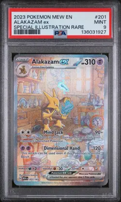 2023 POKEMON ALAKAZAM 151 SPECIAL ILLUSTRATION RARE #201 EX PSA 9 SIR - Image 3
