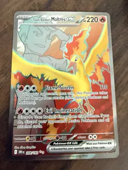 Pokemon TCG Team Rockets Moltres EX Destined Rivals 208/182 NearMint Condition - Image 1