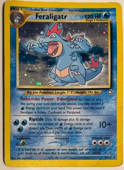Feraligatr Holo 5/111 – 2000 WOTC Neo Genesis Pokemon TCG – MP-HP - Image 1