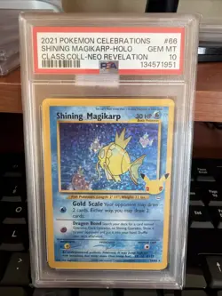 2021 POKEMON CELEBRATIONS #66/64 SHINING MAGIKARP HOLO CLASSIC COLLECTION PSA 10 - Image 1