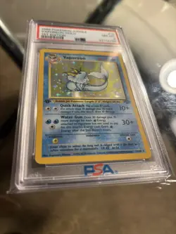 1999 Pokemon Vaporeon 1st Edition Jungle 12/64 Holo Rare PSA 8 - Image 3