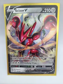 SWSH03: Darkness Ablaze Scizor V #118/189 Ultra Rare Pokemon Card - Image 1