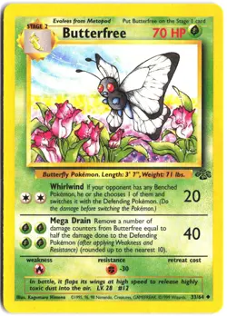 Butterfree 33/64 Uncommon Jungle Pokemon - Image 1