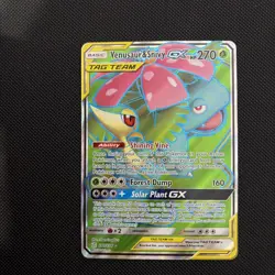 Pokemon Venusaur & Snivy GX Tag Team Full Art Card 210/236 Cosmic Eclipse NM/M - Image 1
