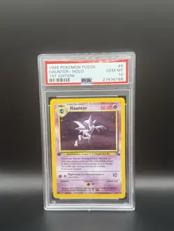 Pokemon TCG Haunter 6/62 Fossil 1st Edition Holo Rare PSA 10 Gem Mint - Image 1