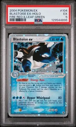 PSA 5 Pokemon Fire Red & Leaf Green 104/112 Blastoise EX 2004 - Image 1