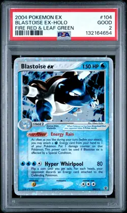 2004 POKEMON EX FIRE RED & LEAF GREEN #104 BLASTOISE EX-HOLO PSA 2 - Image 1