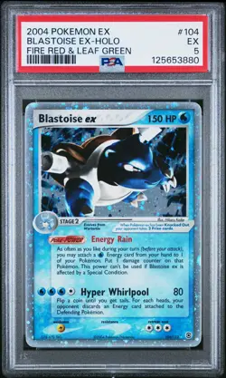 2004 POKEMON EX FIRE RED & LEAF GREEN #104 BLASTOISE EX-HOLO PSA 5 - Image 1