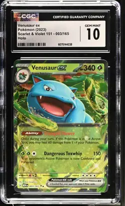 Venusaur ex 003/165 Pokemon 151 SV2a Double Rare Holo CGC 10 Gem Mint - Image 1