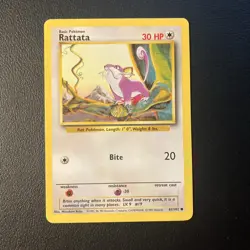 Rattata - 61/102 - Pokemon Base Set Unlimited common Card WOTC LP - Image 1