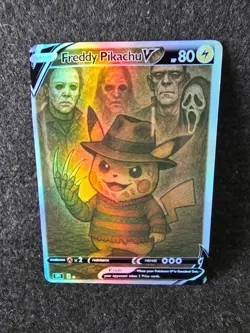 PokeTeamLegends Pokemon Card Holo (FanArt) Freddy Pikachu Cosplay - Image 1