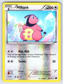 Miltank 93/116 2013 Black & White Plasma Freeze Pokemon Card Reverse Holo - Lp - Image 1
