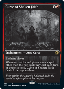 Curse of Shaken Faith Silver Screen FOIL Innistrad Midnight Hunt NM - Image 1