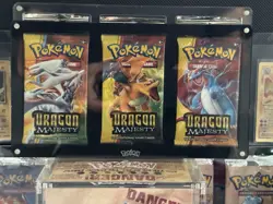 2018 POKEMON SUN & MOON DRAGON MAJESTY 3 BOOSTER PACKS W/ CASE - Image 1
