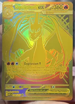 Pokemon TCG Mega Charizard Y Ex 294/217 Gold Ultra Rare Ascended Heroes NM/M Eng - Image 1