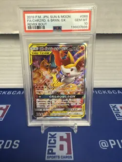 2019 Pokemon Sun & Moon Remix Bout Charizard Braixen #068/064 PSA 10 - Image 1